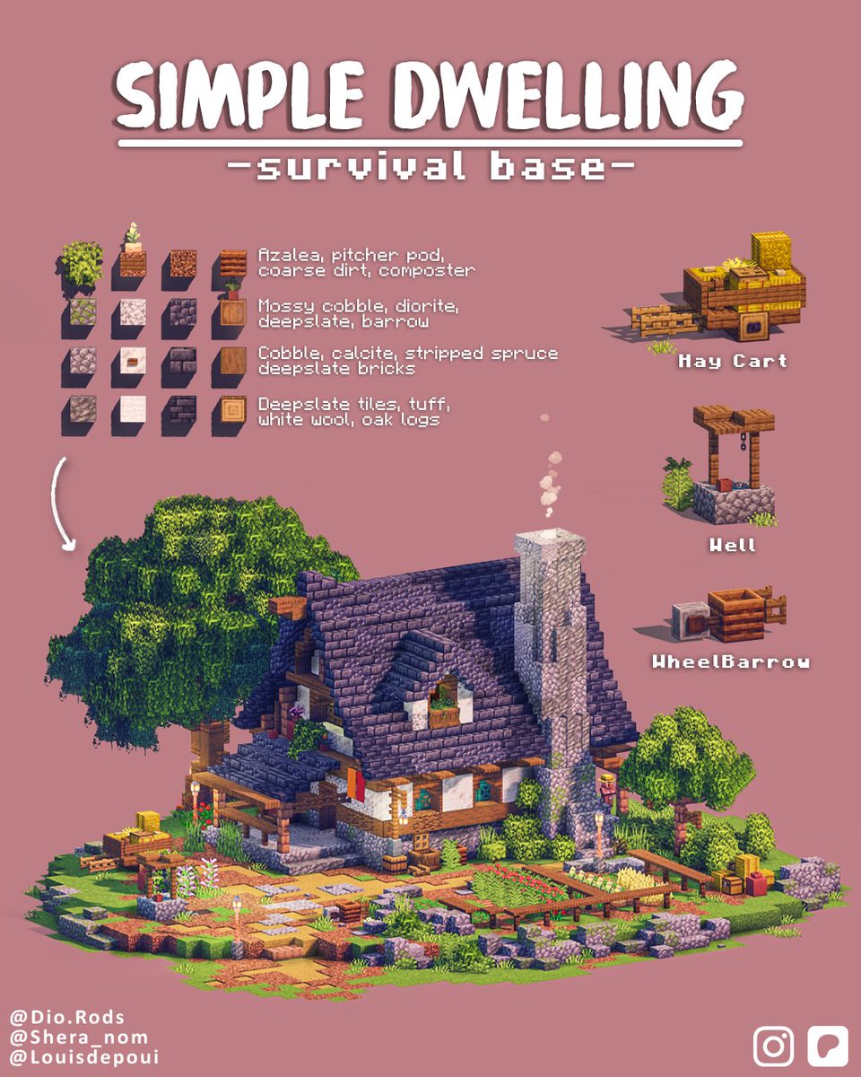 Shera_nom's tweet image. A simple Dwelling! Best shared with friends ✨
✨Like and follow for more! 
 @dio_rods @louisdepoui 
#Minecraftbuilds #minecraft建築コミュ #Minecraft #minecraftart
