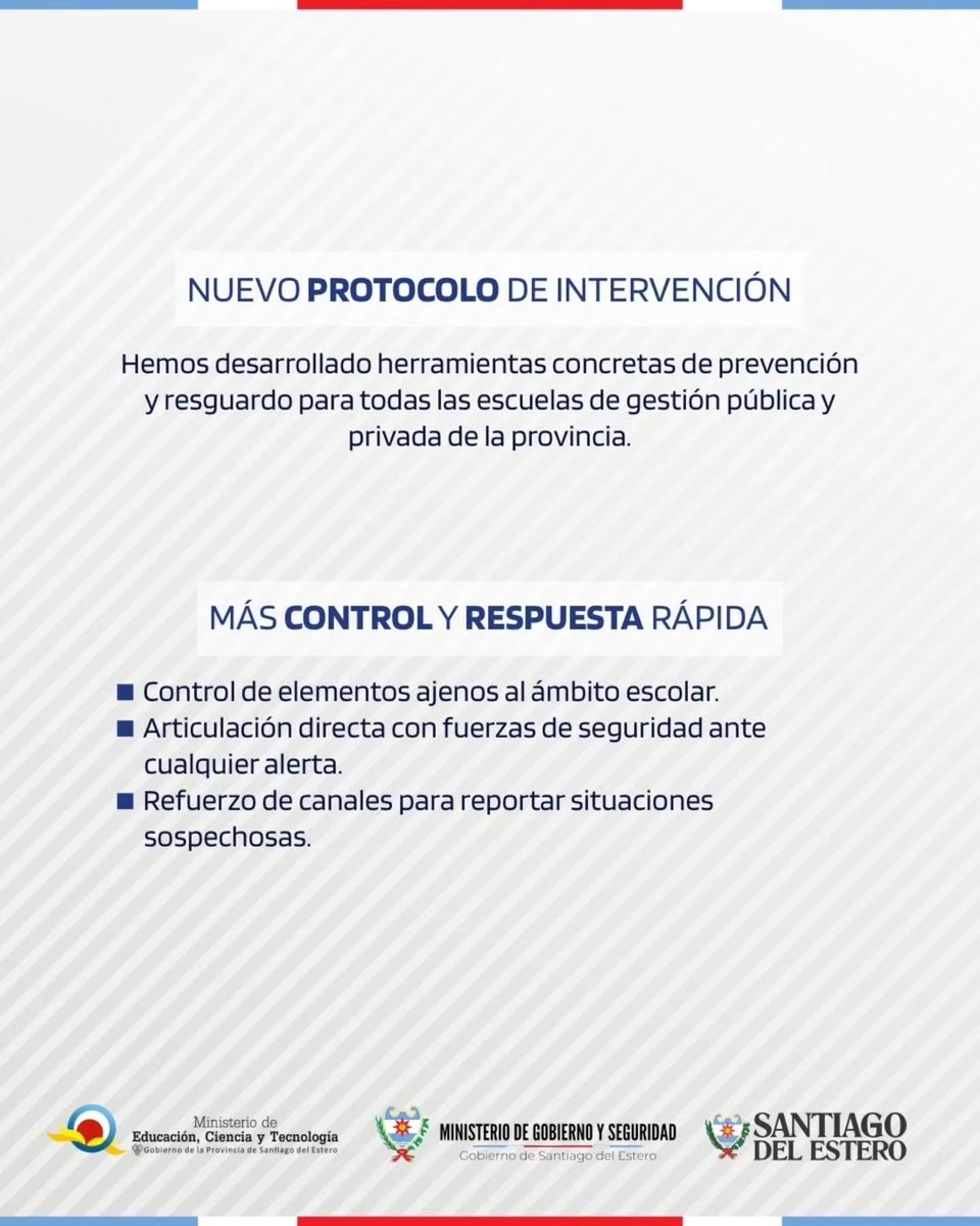 GobiernoSDE's tweet image. La seguridad escolar es nuestra prioridad🏫

Acción inmediata coordinada entre el Ministerio de Educación, Ciencia y Tecnologia y el Ministerio de Gobierno y Seguridad.

#SantiagodelEstero #Educación #Seguridad