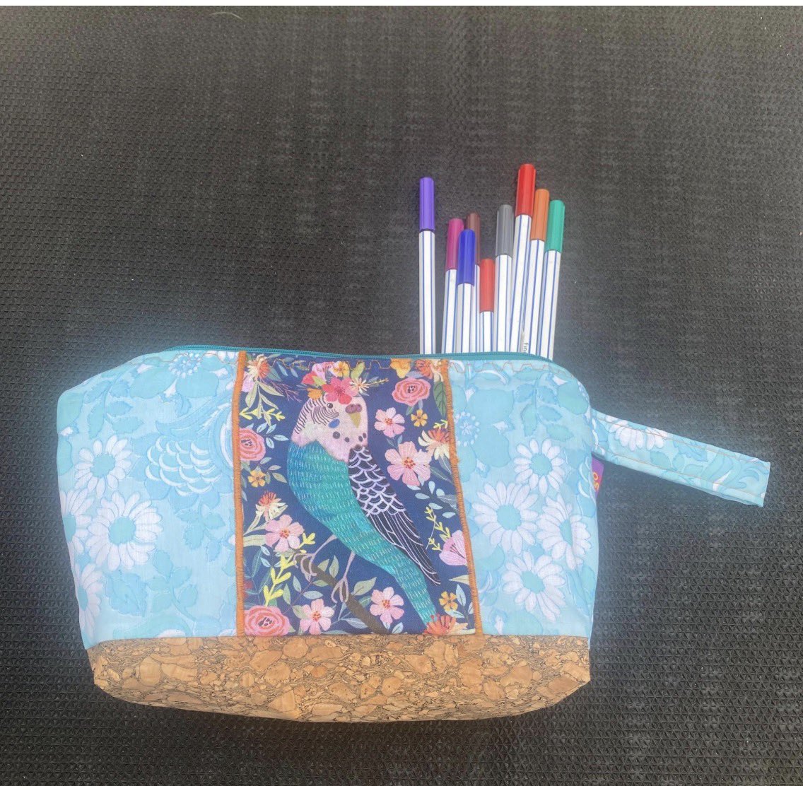 ZebraMingo's tweet image. Beautiful handmade zipped waterproof lined pouch on a cork base- more choice online zebramingo.etsy.com/listing/185968… #backtoschool #budgie #birds