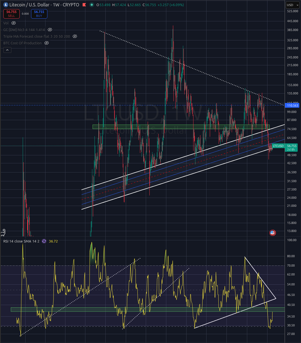 av_Cryptex's tweet photo. $LTC / USD looks pretty bottomed, especially on weekly https://t.co/ypV0nYYfNP