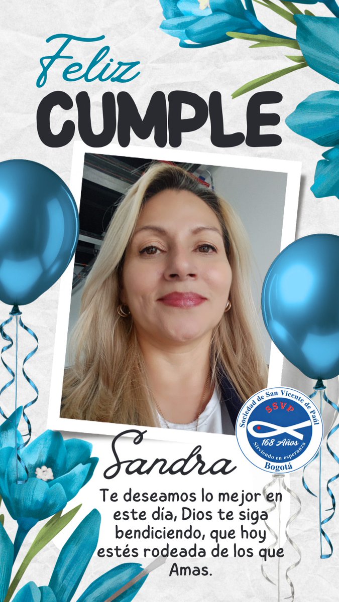 SSVPBOGOTA's tweet photo. ¡Feliz cumpleaños, Sandra!
Hoy celebramos no solo un año más de su vida, sino también su vocación y el amor que pone en cada rincón de Camitas Blancas. Gracias por ser el corazón de este hogar y por guiar con tanta sabiduría este proyecto de la Sociedad San Vicente de Paúl. https://t.co/PFPA1s1jUP