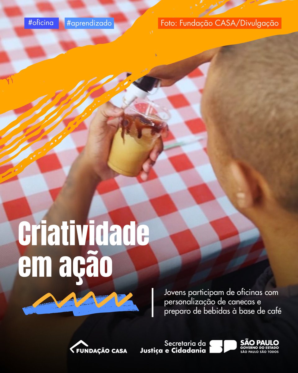 🎨 Mais de 130 jovens no litoral paulista participaram de oficinas com o Museu do Café.

☕ Os adolescentes criaram canecas personalizadas e vivenciaram o preparo do Caramelo Macchiato.

🔗 Saiba mais em fundacaocasa.sp.gov.br, no menu Imprensa, na aba “Notícias”.