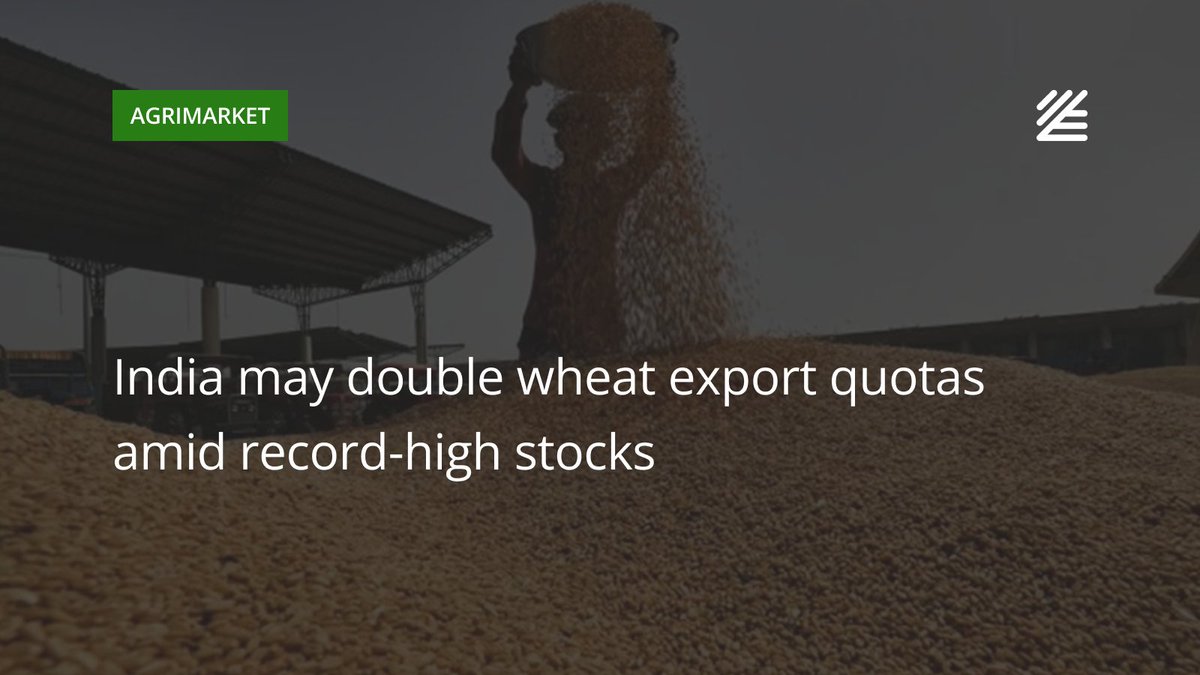 UkrAgroConsult's tweet image. 🇮🇳 #India may double #wheat #export #quotas amid record-high stocks

The move comes amid record domestic inventories that remain well above buffer norms.

More details 👉ukragroconsult.com/?p=313813