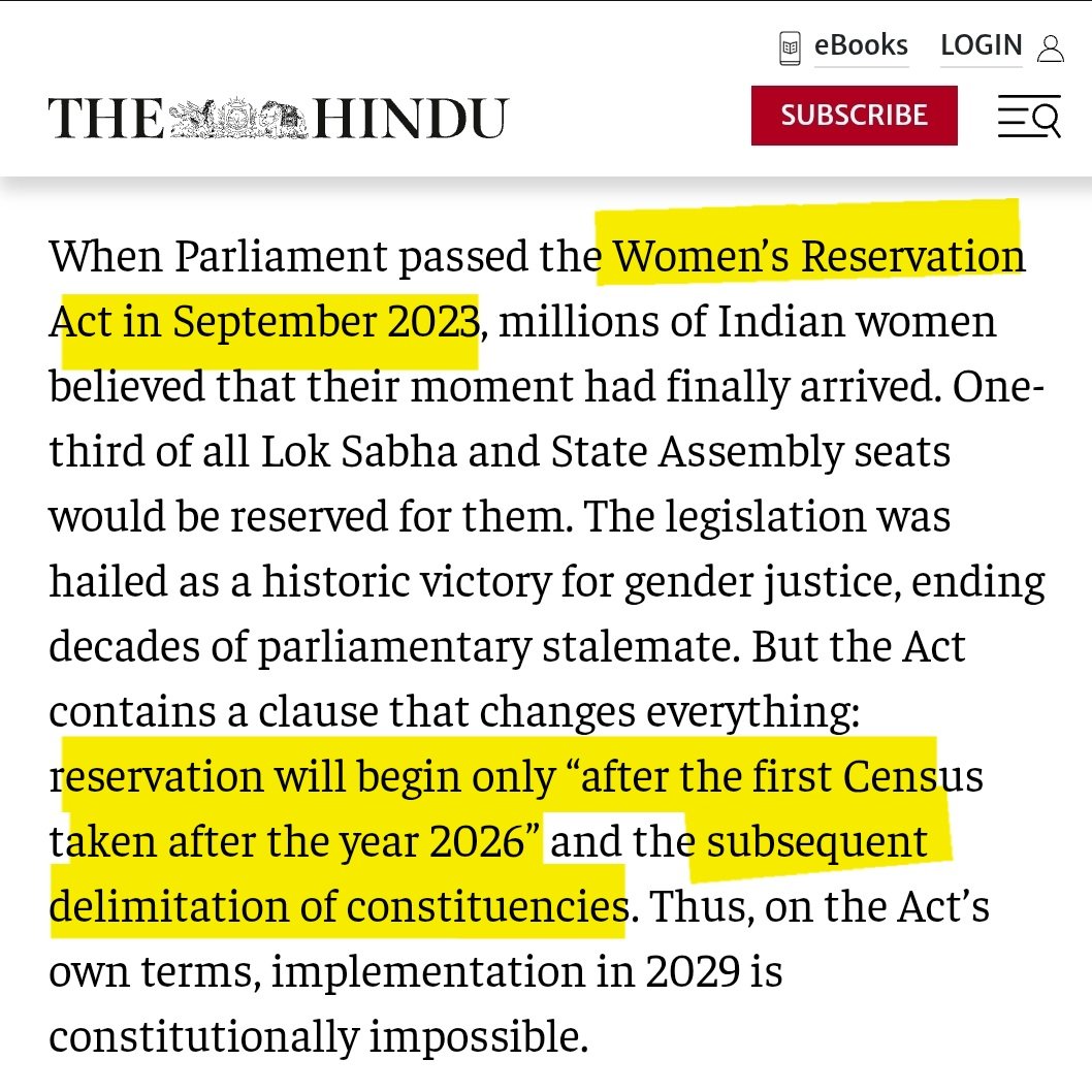 ManFriday62's tweet image. Abey padhle gandu! This bill was passed in 2023, contingent on census and delimitation taking place. 
Bloody paid propagandist!