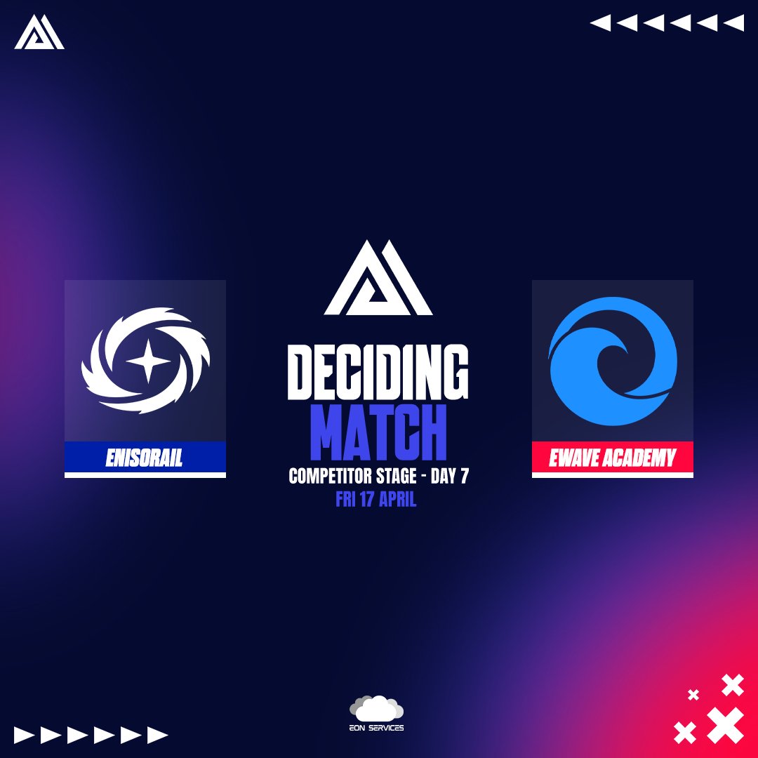 THE Decider in the Competitor Stage🚨

Who will advance to the Playoffs:
Enisorail Win ➡️ LosBozos ✅
Enisorail Loss ➡️ EWAVE Academy ✅

The other team is eliminated ❌