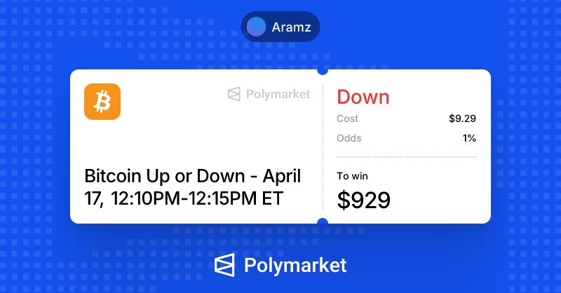 AramzCrypto's tweet photo. $10 → $1K

100x in minutes.

Only on Polymarket. https://t.co/giolBeDgYx
