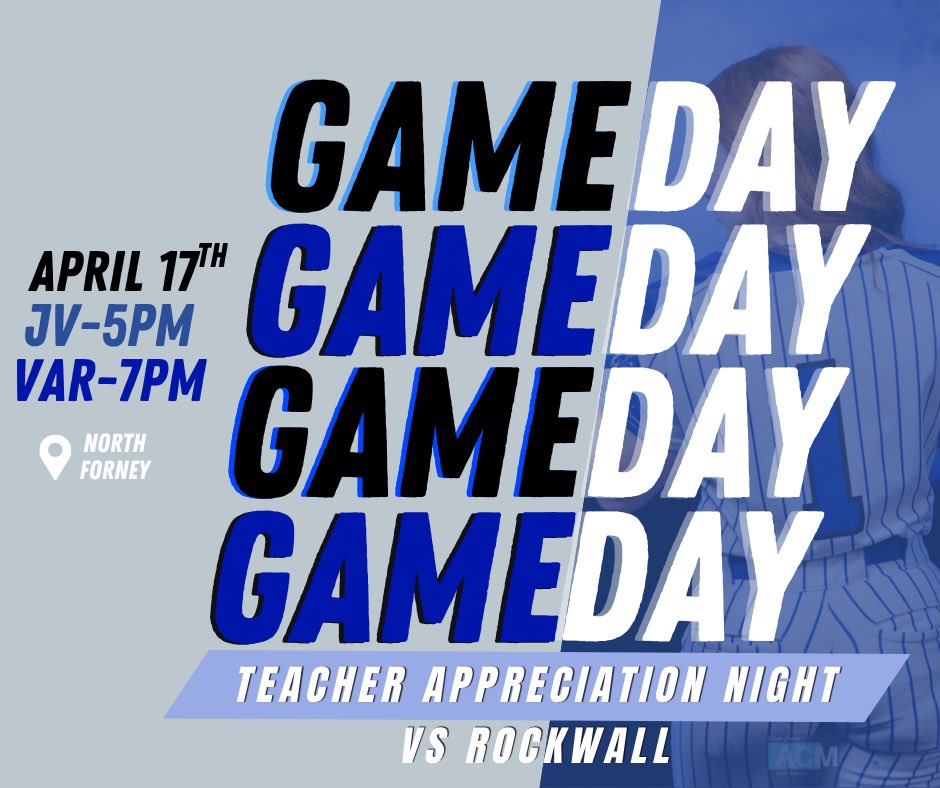 NFSoftball2's tweet photo. Tonight we’re celebrating the incredible educators who make a difference every single day! 💙🖤

Join us for Teacher Appreciation Night at the Lady Falcon softball games as we honor our North Forney teachers for all they do for our students and community.

JV at 5 VAR at 7 https://t.co/BbcStTBNiK