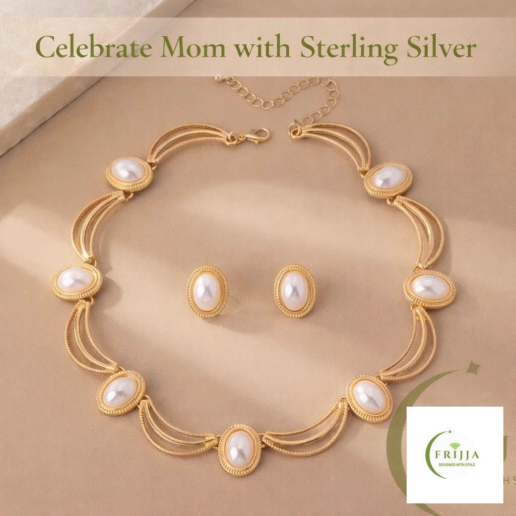 frijja_trends's tweet image. Looking for something classic? Our Classic Pearl Gold Set is a timeless favorite Mom will cherish forever. ✨ Shop today and use code MOTHER25 for 25% off online, or stop by for 30% off in-store! #SterlingSilver #PearlJewelry #MothersDayGift #Frijja