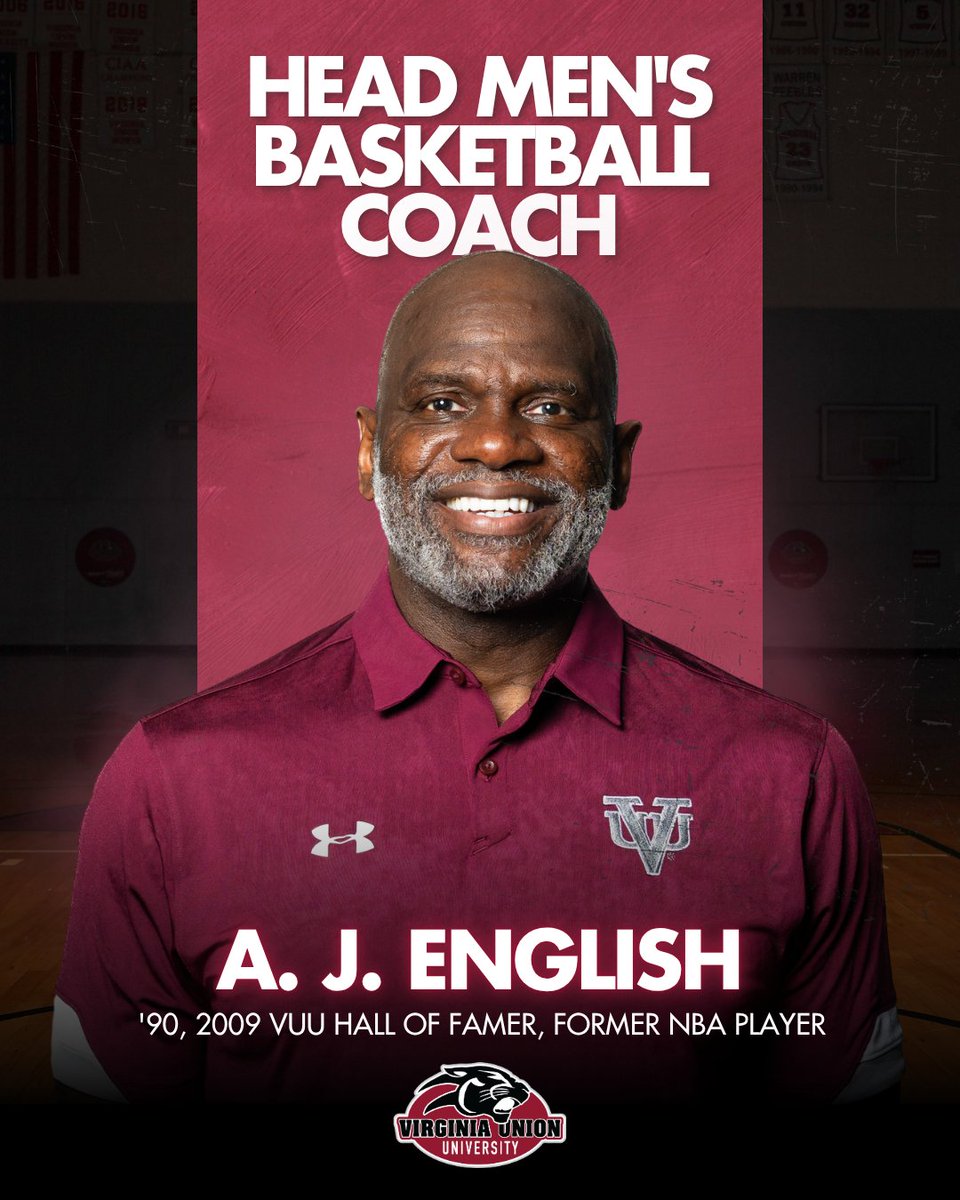 VAUnion1865's tweet image. A new era begins as we proudly introduce our new Head Men’s Basketball Coach, A.J. English—Panther legend, leader, and champion.

#PantherPride #VUU #Excellence #VUUAthletics #vuumensbasketball