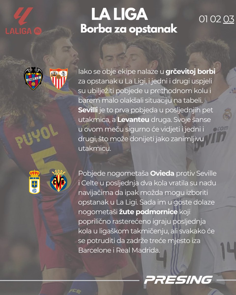 presingba's tweet photo. 33. kolo La Lige donosi ogroman pritisak i potencijalne prekretnice u borbi za titulu. Madriđani vrebaju svoju šansu, nadajući se kiksu Barcelone, koji bi im mogao širom otvoriti vrata u završnici prvenstva.
#bih #presing #laliga https://t.co/GKtyYRkGTk