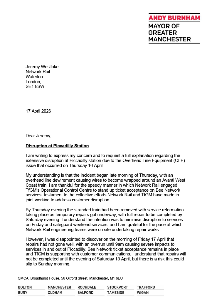 Mayor of Greater Manchester tweet media