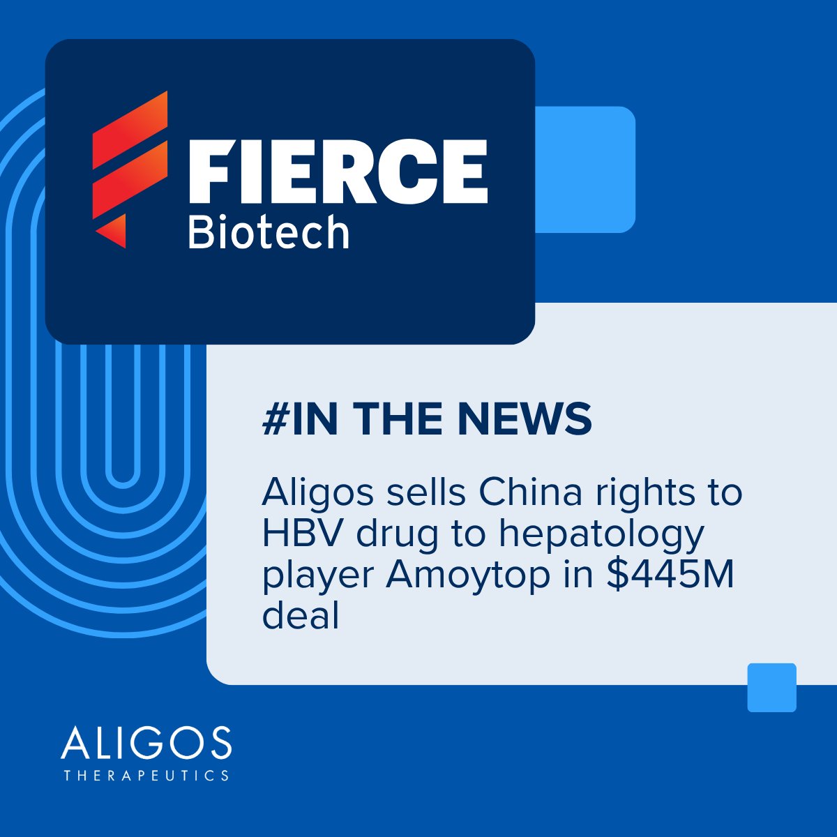 AligosThera's tweet image. #InTheNews – Check out this @FierceBiotech article by @JamesPharma on our recent deal w/ Amoytop to develop &amp;amp; commercialize our capsid assembly modulator in Greater China for chronic #HBV infection: fiercebiotech.com/biotech/aligos…