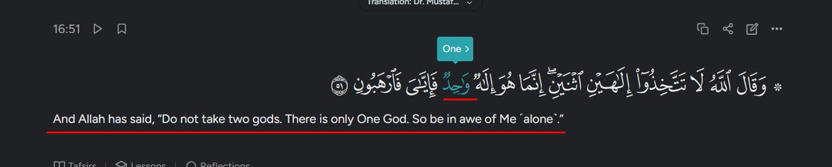Iknowthingsfr's tweet photo. @Omnitrix_12 @GodLogic_GL there is a whole lot of difference in Tawhid and trinity, Tawhid was the concept of every muslim, jew even before jesus, all believed in one God. If the word Tawhid is not in Quran but the concept is there as in 112:1, 16:51, https://t.co/a9rtqHM0ib