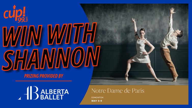 up993's tweet photo. Alberta Ballet closes the 25/26 season with Notre-Dame de Paris, hitting the Jube stage this May… and up! 99.3 wants to send you to witness the grandeur and artistry of this extraordinary production!

Tune in from 10am – 3pm, Apr 20 – 24 for your chance to win A Pair of Tix! https://t.co/q2Wzj2Q7gB