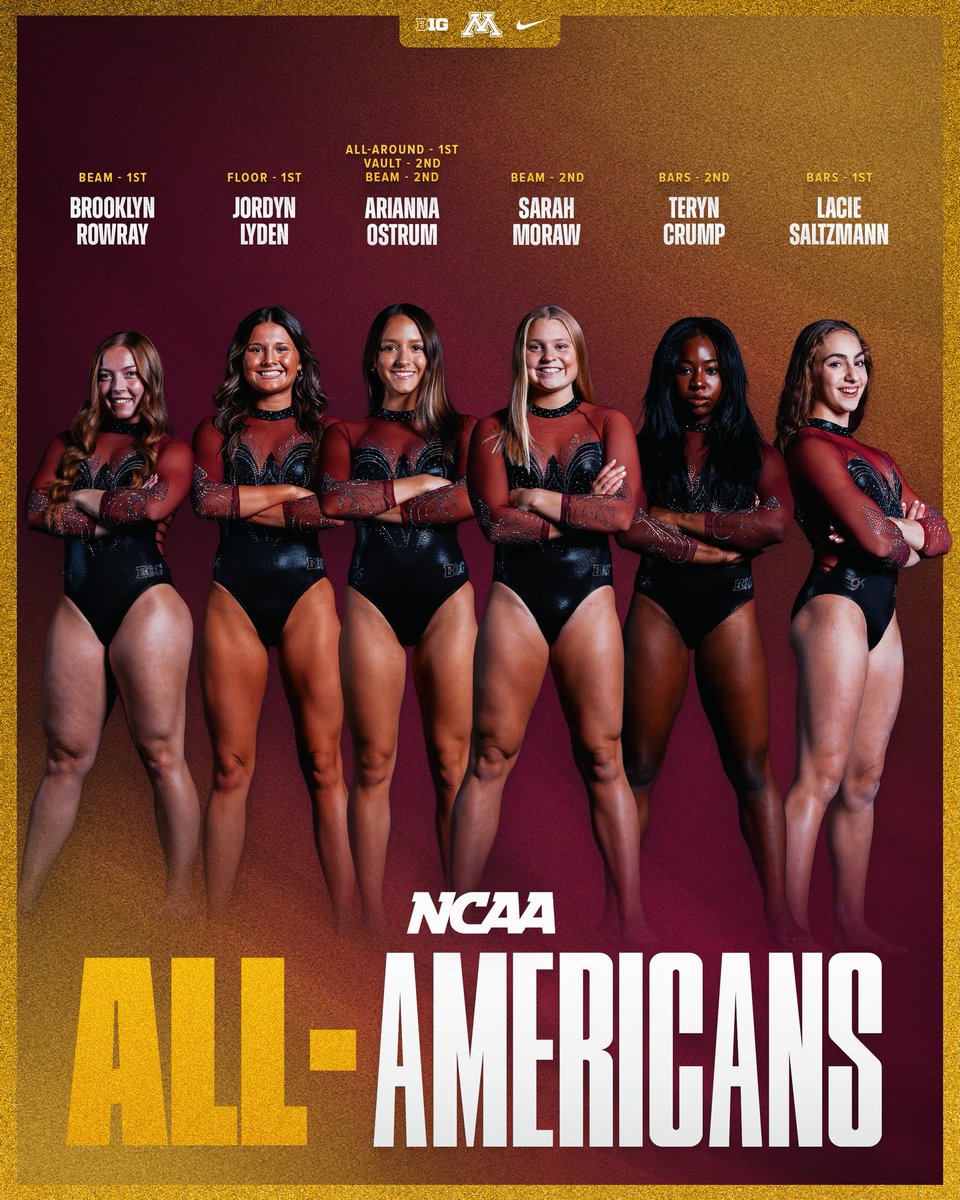 GopherWGym's tweet photo. NCAA Championships All-America 🇺🇸 🇺🇸 

#Team52 | #AnchoredDown https://t.co/QAJiZlQZ4b