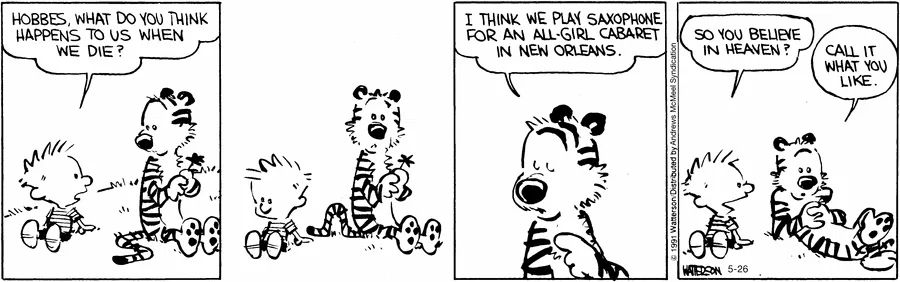 Calvinn_Hobbes's tweet image. Call it what you like. Hobbes already knows where he’s going and he’s made peace with it.
#CalvinandHobbes #DeepThoughts