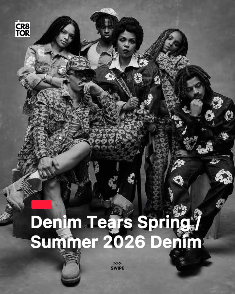 thecr8tormag's tweet image. Lauryn Hill and her five children for Denim Tears Spring / Summer 2026 Cc: @MsLaurynHill #denim #fashion #family #jean #thecr8tormag #culture #laurynhill #ygmarley