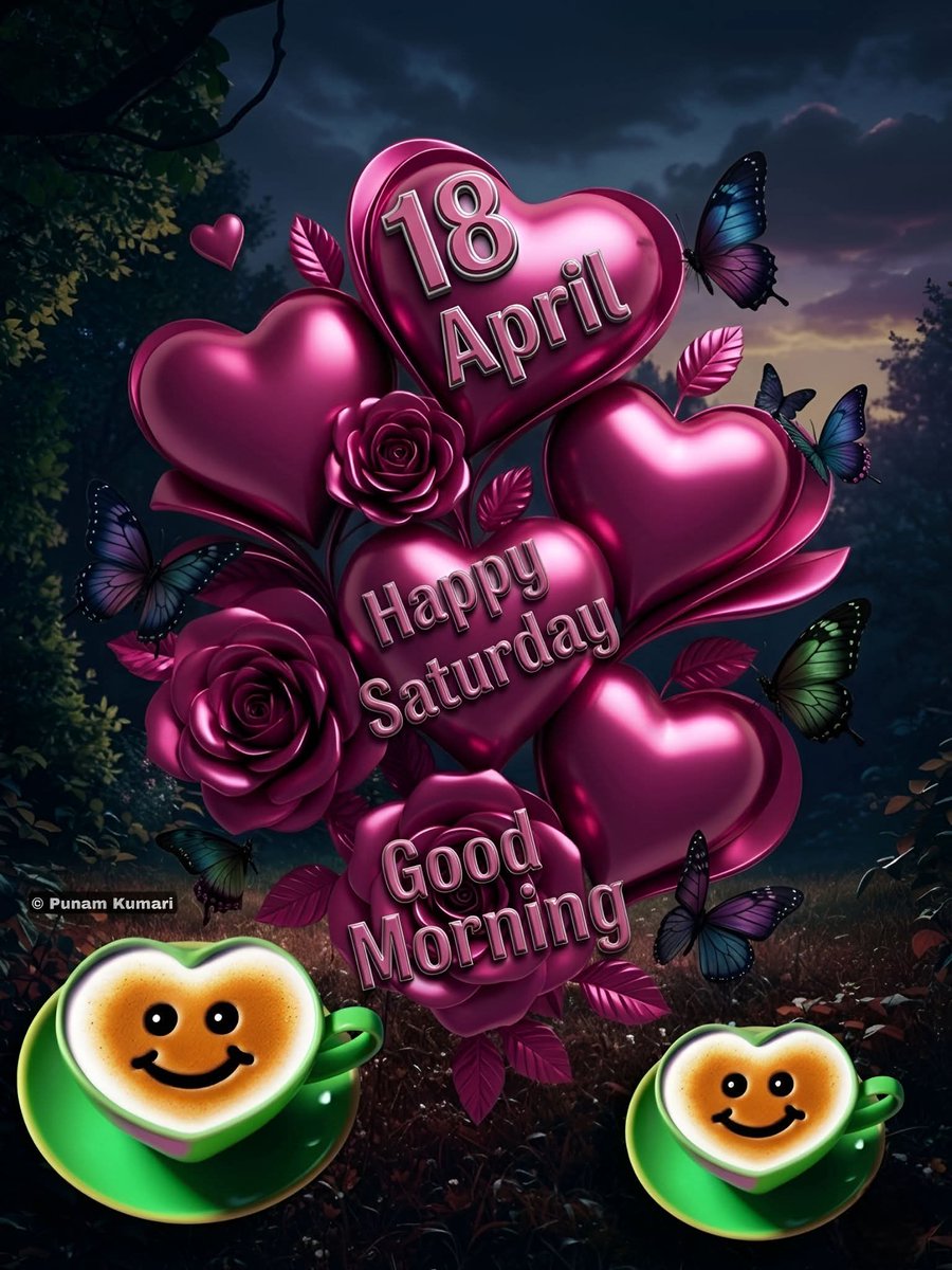 shalinigudiya's tweet image. Good morning, everyone! ☀️
I hope you all have a wonderful Saturday today, April 18th! 🦋 Let's make it a fantastic day. 🌷 Wishing you all the best! 🦜 
#GoodMorning 🌻🌱
#Happy Saturday 🪴🪻🌹