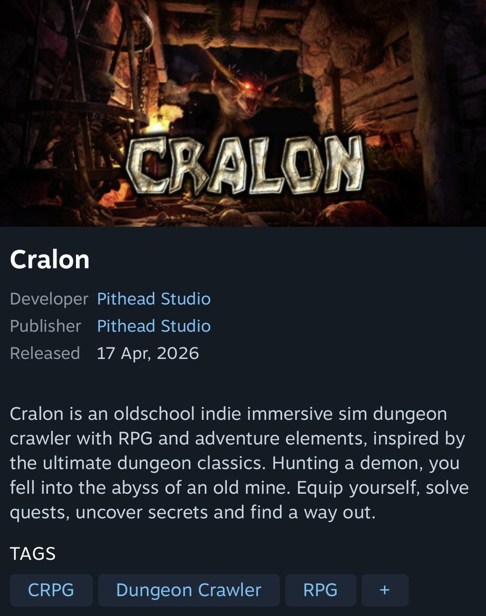 Cralon is out??? (dungeon crawler RPG immersive sim from two former Piranha Bytes developers)