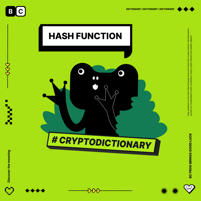 bestchangeeng's tweet photo. 👉 Hash function

A mathematical algorithm that converts input data of any size (such as a word, password, phrase, array, or file) into a fixed-length output string. In the crypto space, hash functions are used:
- to form and verify blocks in a blockchain;
- to link new blocks to previous ones;
- in mining, to find a valid value when creating a new block;
- to generate transaction identifiers.

#cryptodictionary
