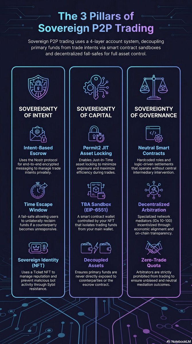 LighterIM's tweet photo. Why https://t.co/Oo1fN6DzWe is the Frontier of Sovereign P2P 🧵🛡️

1/5 What makes a protocol truly "Sovereign"? 
🗝️ It’s not just about owning your keys—it’s about owning your intent, your capital efficiency, and the rules of engagement. 

https://t.co/Oo1fN6DzWe is redefining P2P trading through three pillars of sovereignty. Let’s dive in. 👇