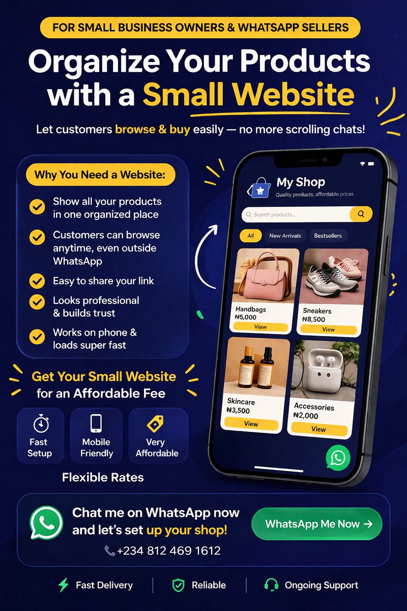 CryptoByITunes's tweet photo. Tired of "How much?" 😅

Get a mini-shop for your products! 🛍️
✅ All products in one place
✅ Instant prices
✅ Shop 24/7

Fast &amp; Affordable. 🚀

Send a DM or WhatsApp: 
+234 812 469 1612 📥✨ https://t.co/tZ1Fluzz21