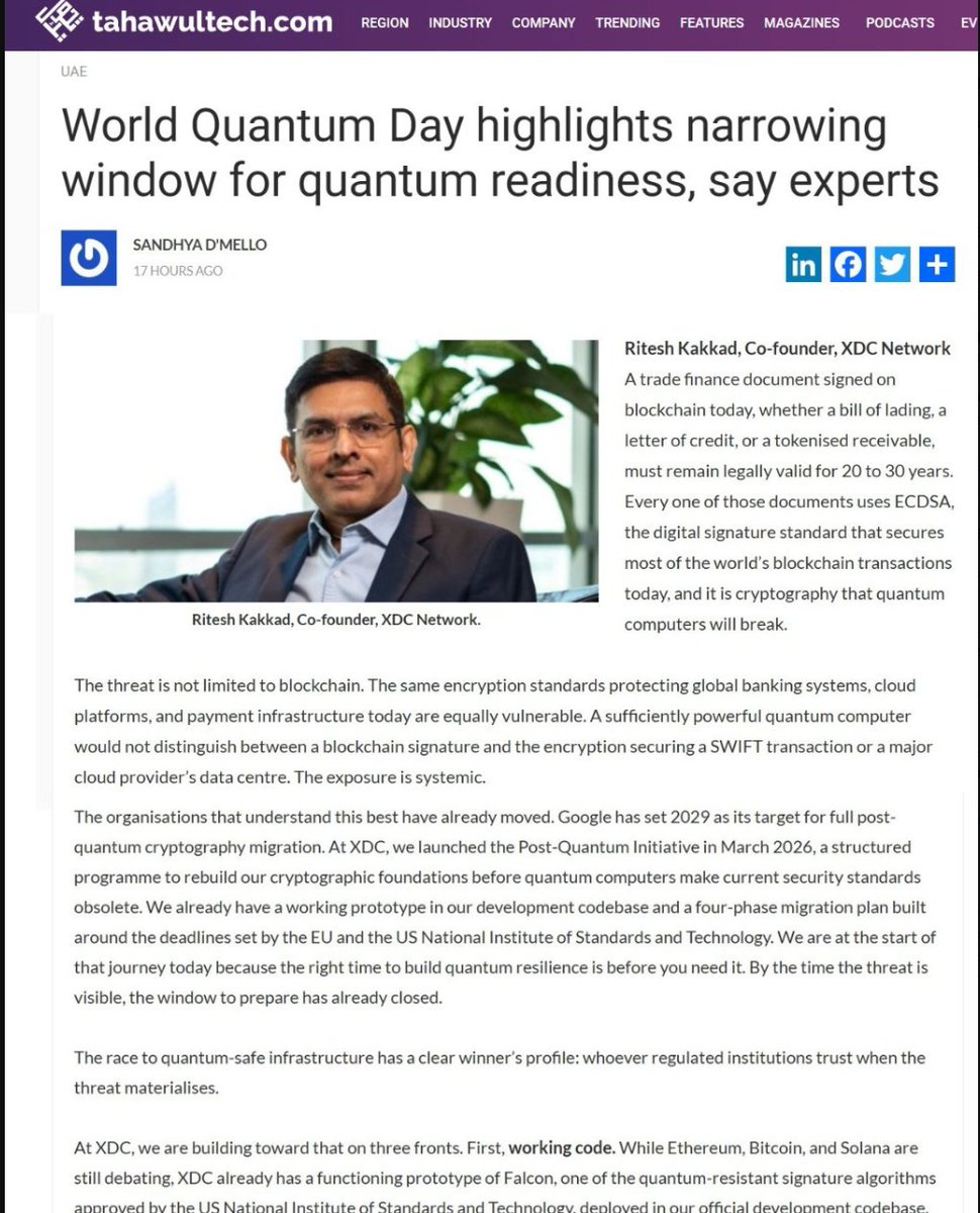 HoltRonnie41385's tweet photo. IBM’s quantum roadmap sets the timeline ⏳
2029 is closer than it looks.
While others watch, @XDCNetwork is preparing with post-quantum security 🔐⚡
#XDC #Quantum #XRP #ETH #X LM #XRP #SOL #CryptoBharat https://t.co/6eldsSEvGl