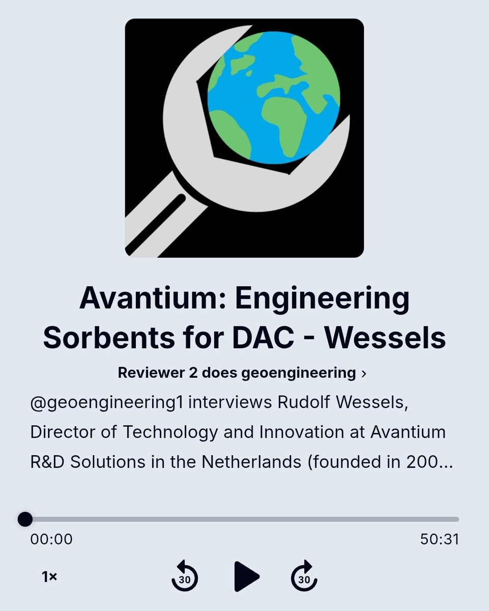 geoengineering1's tweet image. @reviewer2Geo ep: @geoengineering1 interviews Rudolf Wessels from Avantium on advancing #DAC via high-throughput experimentation platforms for rapid sorbent discovery. 

He also discusses collaboration with NIST’s CDR Consortium to improve measurement, benchmarking, and
