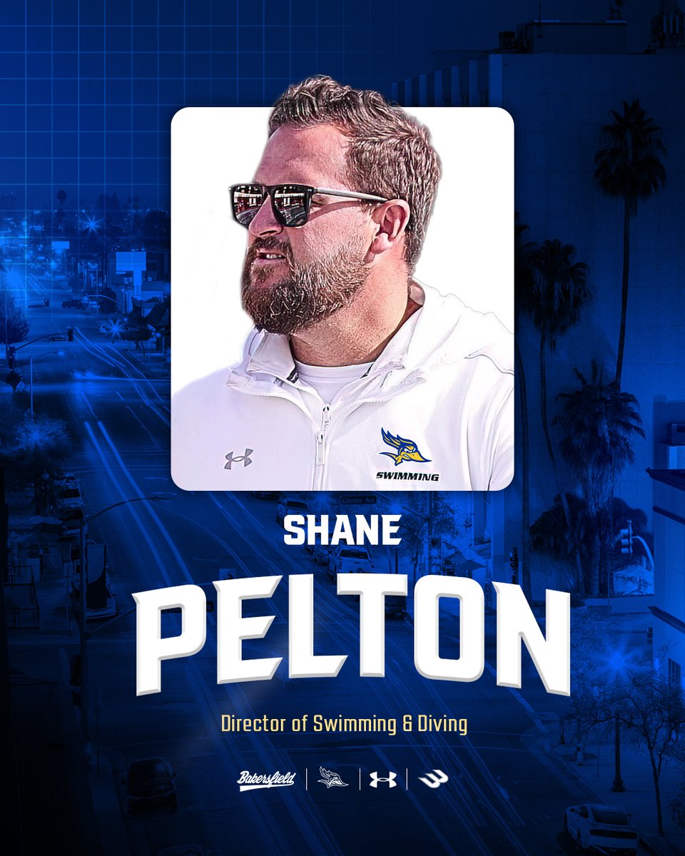 CSUB_SwimDive's tweet photo. New Leader on Deck! 🫡

Cal State Bakersfield welcomes Shane Pelton as the new Director of Swimming &amp; Diving for the Roadrunners!

Read more: https://t.co/ZZzUCUWlUZ

#RunnersOnTheRise https://t.co/2mtqtxC0Qd