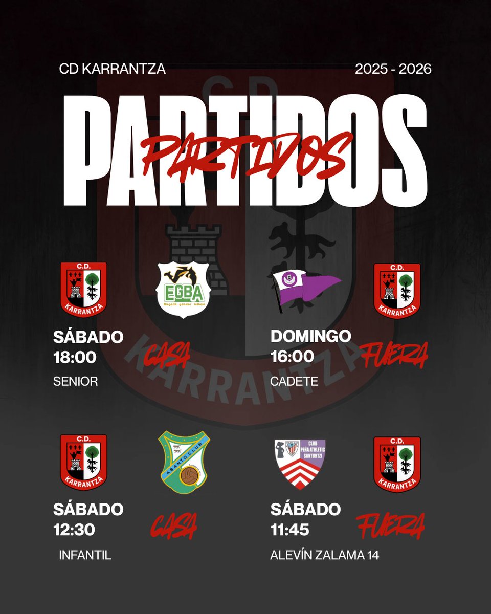 cdkarrantza's tweet photo. 🗓️Estos son los partidos de nuestros equipos para esta semana.

ℹ️El premio de la rifa será un lote de quesos de Pruden y txakoli de Bringas.

⚽️Balón donado por Bar Urbieta.

#cdkarrantza https://t.co/hxcgGbRGd4