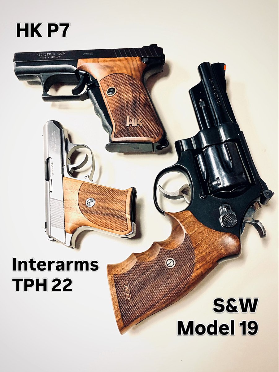 GunsAndAmmoMag's tweet image. Pick Your Favorite: @GunsAndAmmoMag tested Nill grips on three #classicfirearms, including an @HecklerAndKoch P7 #9mm and an Interarms-imported @Carl_Walther TPH .22 and a @SmithandWessonC Model 19 .357 #magnum This leads us to wonder, if you could only pick one of these #guns …