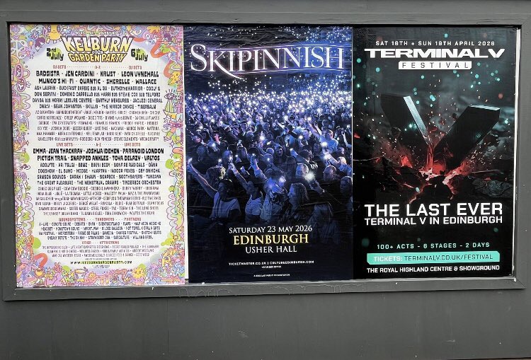 OutofHandScot's tweet image. #print #posters #distribution #outdoor #advertising @TerminalVFest Festival returns this weekend April 18 + 19th &amp;amp; will mark the final ever edition in #Edinburgh, closing a defining 9year chapter in the city that has shaped the festival @HighlandCentre 
terminalv.co.uk/festival/