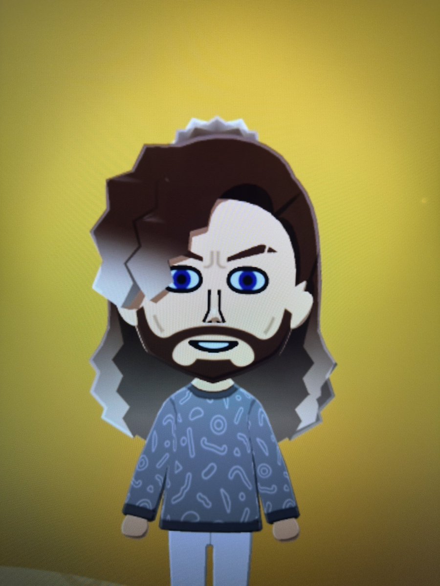 Zactical's tweet image. The first 5 Miis:

Me
Kenny Omega
Mai and Sakuta
Rikka Takarada