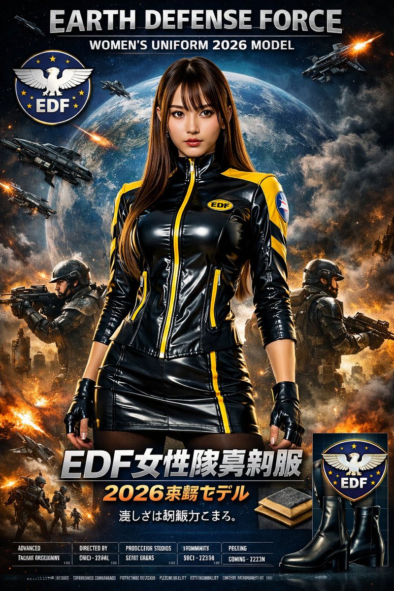 SRkDcQIVgMFXoe9's tweet image. 地球防衛軍女性隊員ユニフォーム2026.ver
