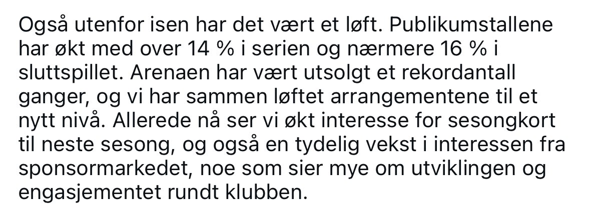 For en sesong <a href="/Friskasker/">Frisk Asker</a>! Her er det mange som skal hylles <a href="/JarleKnepp/">Vass&Knepp Show</a> og <a href="/Smoothedan/">Daniel Vassbund</a> som skaper en enorm entusiasme utenfor isen. Petter, Thea, Fredrik og sjefen selv Nicolay Sørensen som driver klubben til 10/10! Vidar og Michael pluss spillerne. Takk for opplevelsen. #2hockey
