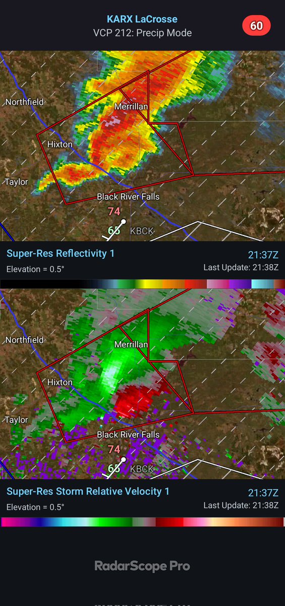 Supercell near Black River Falls seems poised to put down a PDS tornado in the near future. I'd be monitoring this one.
