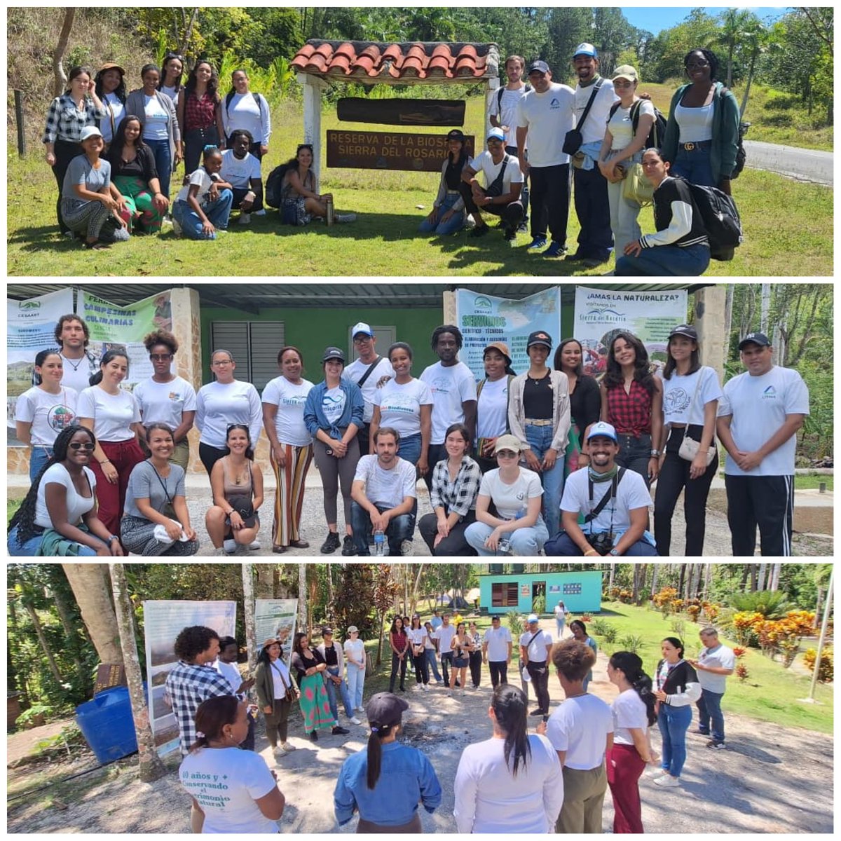 Jóvenes de Órgano Central del Ministerio de Ciencia Tecnología y Medio Ambiente <a href="/citmacuba/">Ministerio de Ciencia, Tecnología y Medio Ambiente</a> se reúnen en la Sierra del Rosario con varias motivaciones de abril:
🔹Día 4: Aniversario <a href="/UJCdeCuba/">UJC de Cuba</a>
🔹Día 12: Día de las Áreas Protegidas 
🔹Días 16-19: Jornada de la Victoria
#GironEsHoy