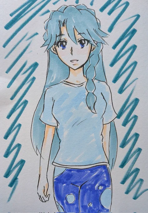 #ゴープリ10周年なので海藤みなみさん3733枚描いてお祝い (1639.1640.1641.1642) 寝起きラクガキ。 一昨日MXで再放送されたゴープリ25話、貴重なパンツルックのみなみさん拝めるだけでも好き。 温泉シーンがカットされてたのは謎だが。