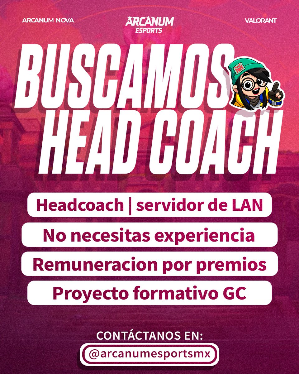 arc_esportsmx's tweet image. Atención! 

Estamos buscando #coach de #valorant

Anímate a hacer trys. 

Se agradecen los rt y vouch 😉