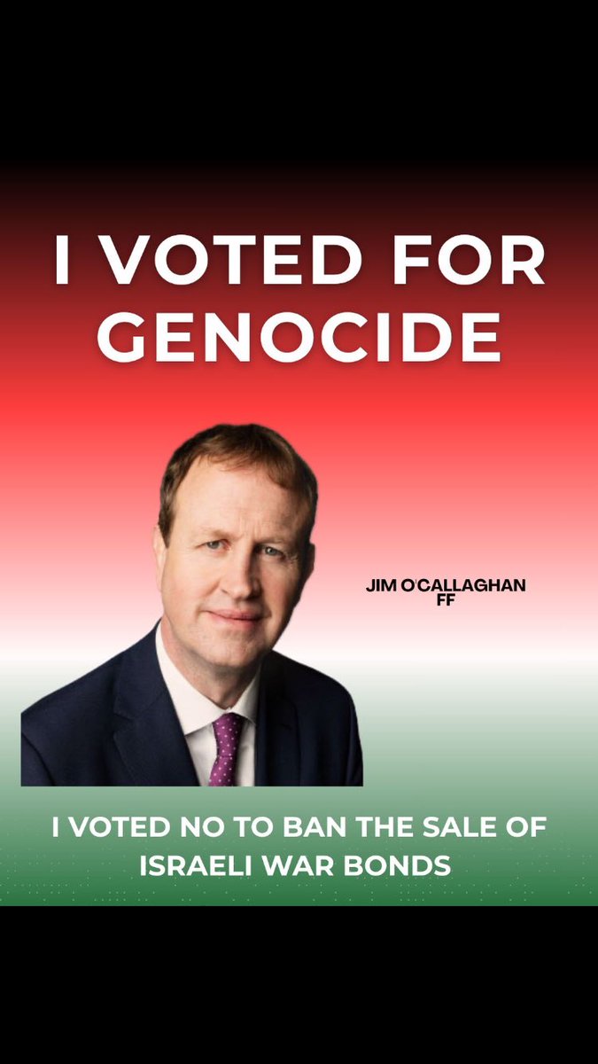 <a href="/MichealMartinTD/">Micheál Martin</a> ,<a href="/SimonHarrisTD/">Simon Harris TD</a> ,unfortunately our Irish Fianna Fáil and Fine Gael politicians voted for this genocide.