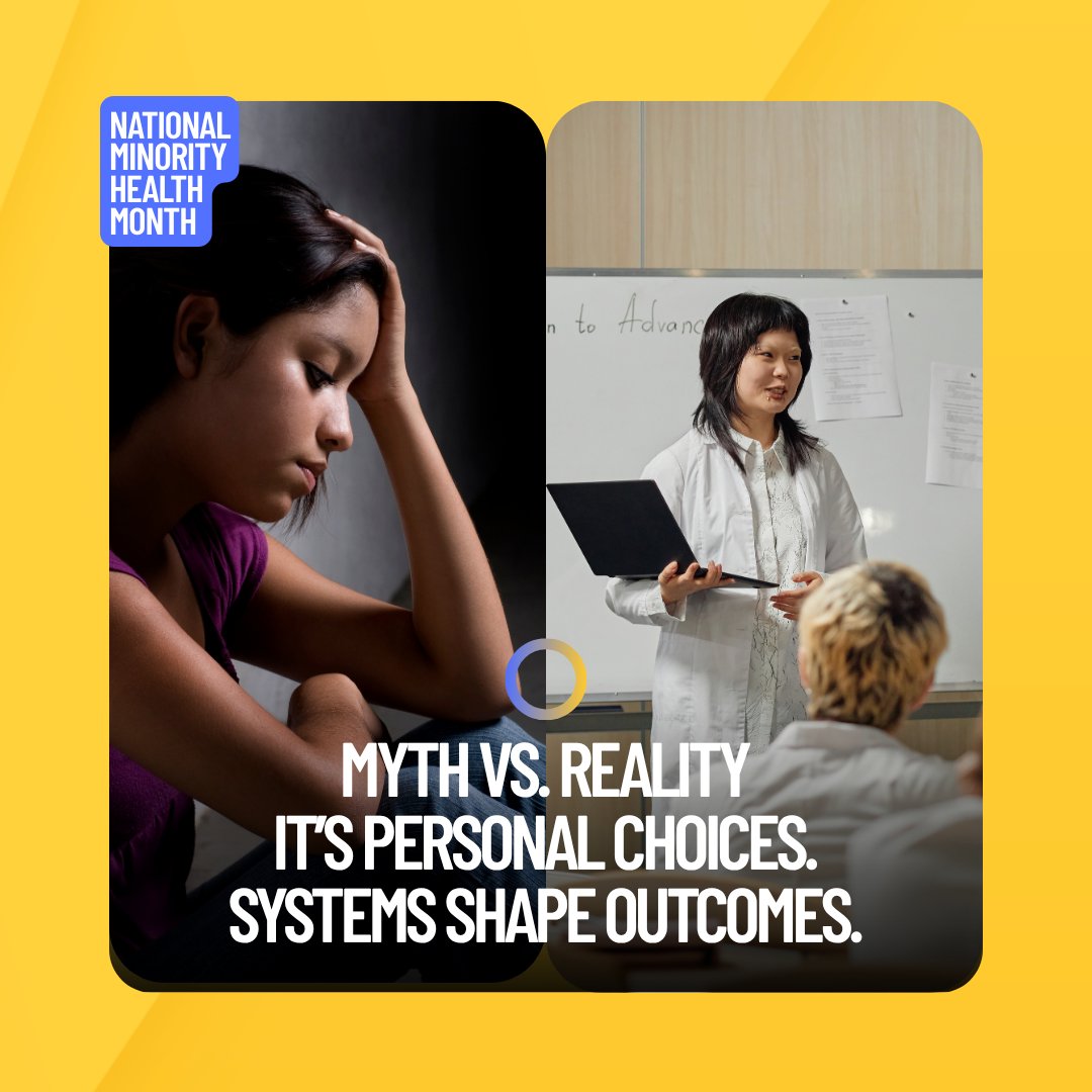 NMQF's tweet photo. Myth: It’s personal choices. Reality: Systems shape outcomes.
#NMHM #HealthEquity #NMQFAccess2026 #NMQFLeadershipSummit #NMQF40Under40 #NMQF #NationalMinorityHealthMonth https://t.co/84KyJ4Pdz3