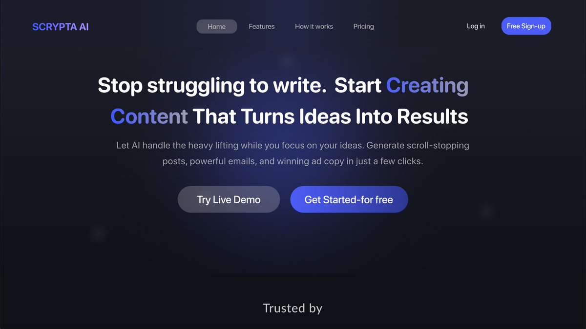 Olaa_yemii's tweet image. Just completed my first HNG task

I designed a homepage for an AI writing assistant focused on making content creation simple and fast.

I worked on:
• A clear hero section
• A simple live demo
• Clean dark UI design

Built with Figma.

#HNG14 #UIUX #ProductDesign #Figma
