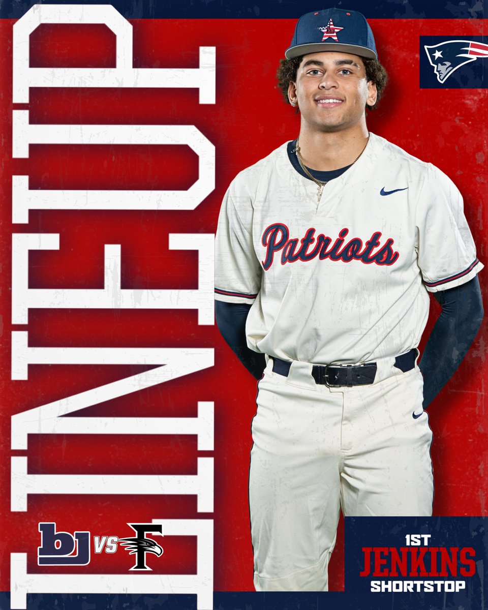 BJHSBaseball's tweet photo. Game 1 versus Florence at 5:30. @JoshuaWilhide on the mound for the Patriots. Let’s go! https://t.co/1GmlbBvLIE