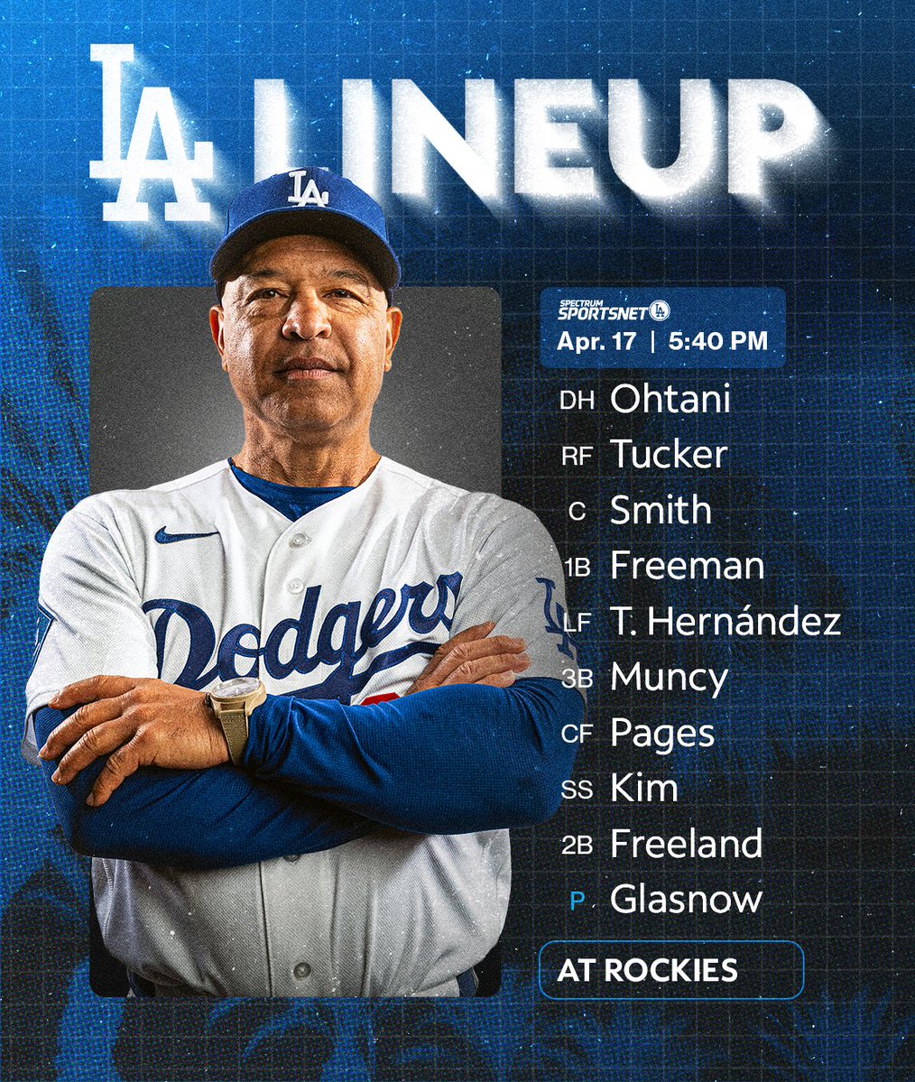 SportsNetLA's tweet image. Tonight's #Dodgers starting lineup for the series opener in Colorado.