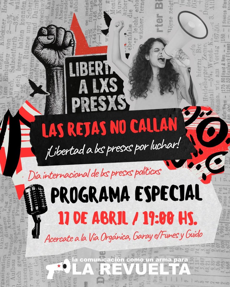 📣PROGRAMA ESPECIAL 17 de Abril
Dia Internacional del Presx por Luchar

El próximo viernes desde las 19hs, te invitamos a ser parte de esta jornada especial, organizada junto a Fogoneros Olnys con la cual intentaremos poner en debate la situación represiva a la que nos