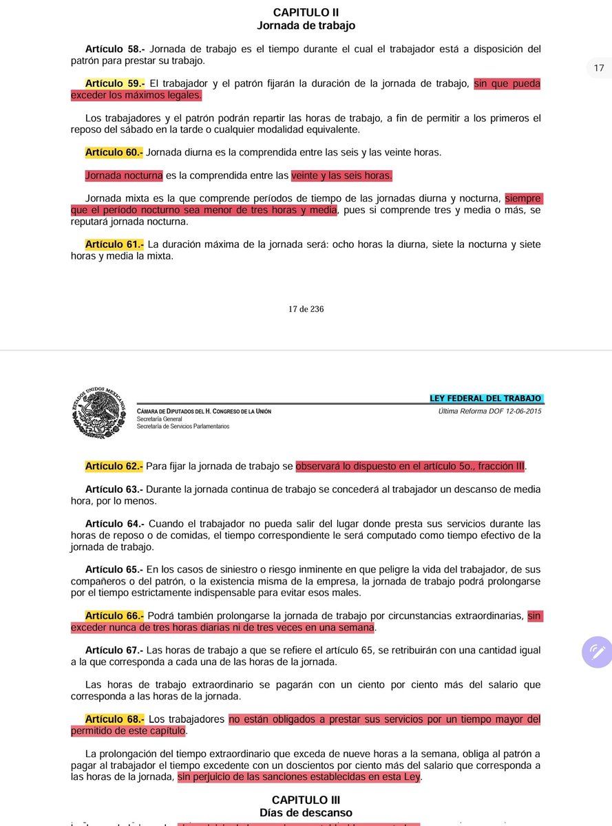 FOFORO99's tweet image. C) ¿ES RESPONSABLE QUE NO RESPETEN EL INCISO "B" DEL ARTICULO 123 DE LA CONSTITUCION POLITICA MEXICANA❓️🙄😲

D) ¿ES RESPONSABLE QUE NO RESPETEN LOS "DERECHOS" DICTADOS EN LOS ARTICULOS 59, 60, 61, 62, 66 Y 68 DE LA LEY FEDERAL DEL TRABAJO❓️🙄😲

#HILO 🧵 (3/4) ...