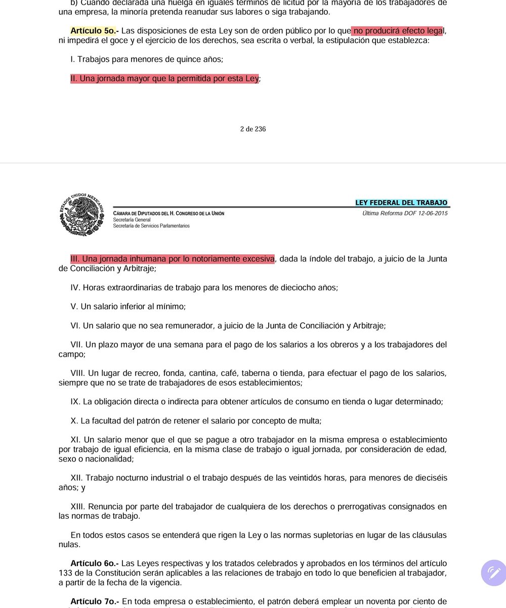 FOFORO99's tweet image. C) ¿ES RESPONSABLE QUE NO RESPETEN EL INCISO "B" DEL ARTICULO 123 DE LA CONSTITUCION POLITICA MEXICANA❓️🙄😲

D) ¿ES RESPONSABLE QUE NO RESPETEN LOS "DERECHOS" DICTADOS EN LOS ARTICULOS 59, 60, 61, 62, 66 Y 68 DE LA LEY FEDERAL DEL TRABAJO❓️🙄😲

#HILO 🧵 (3/4) ...