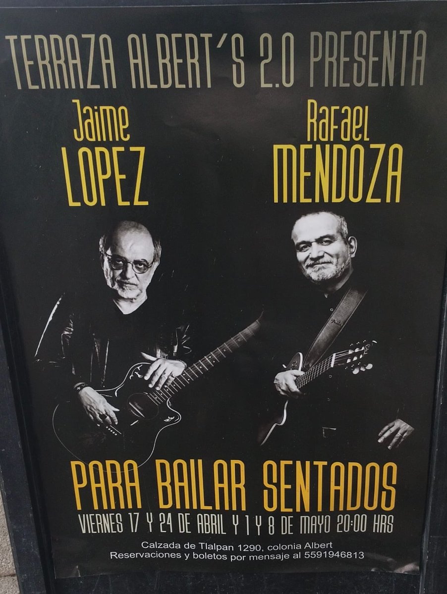.<a href="/jaimelopez_/">JAIME LÓPEZ Oficial</a> es el mejor cantautor en español de todos los tiempos. Y la terraza del Albert’s es una chulada. Dense.