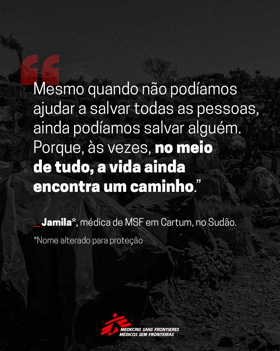 TRÊS ANOS DE GUERRA NO SUDÃO | Jamila*, profissional de MSF, relata o que viu no #Sudão no momento em que a guerra eclodiu.✍🏽 Leia seu relato: m.msf.org.br/hist-jamila

🔴Precisamos falar sobre o Sudão.
