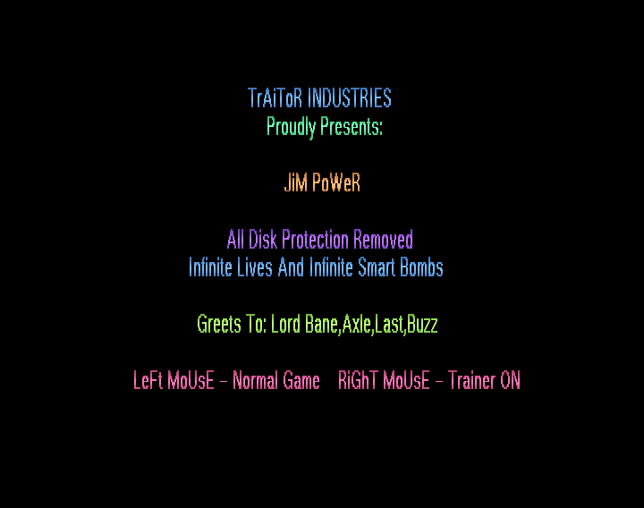 CracktroBot's tweet image. Fish-Metic (1984) - Crack: Wizard - #Commodore64
Jim Power - Mutant Planet (1992) - Crack: FairLight - Trainer (+1): Traitor - #Amiga
Defcom 1 (1989) - Crack: Steel McKracken - #AmstradCPC
Diamond (1988) - Crack: Ikari - #Commodore64
